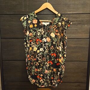 LOFT floral sleeveless blouse